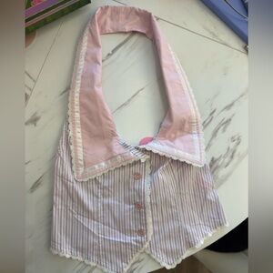 Dolls Kill Sugar Thrillz Pink and White Striped Top